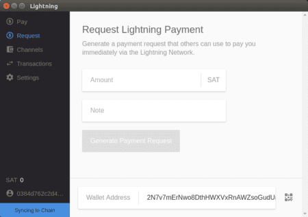 Screenshot: Testnet advanced settings