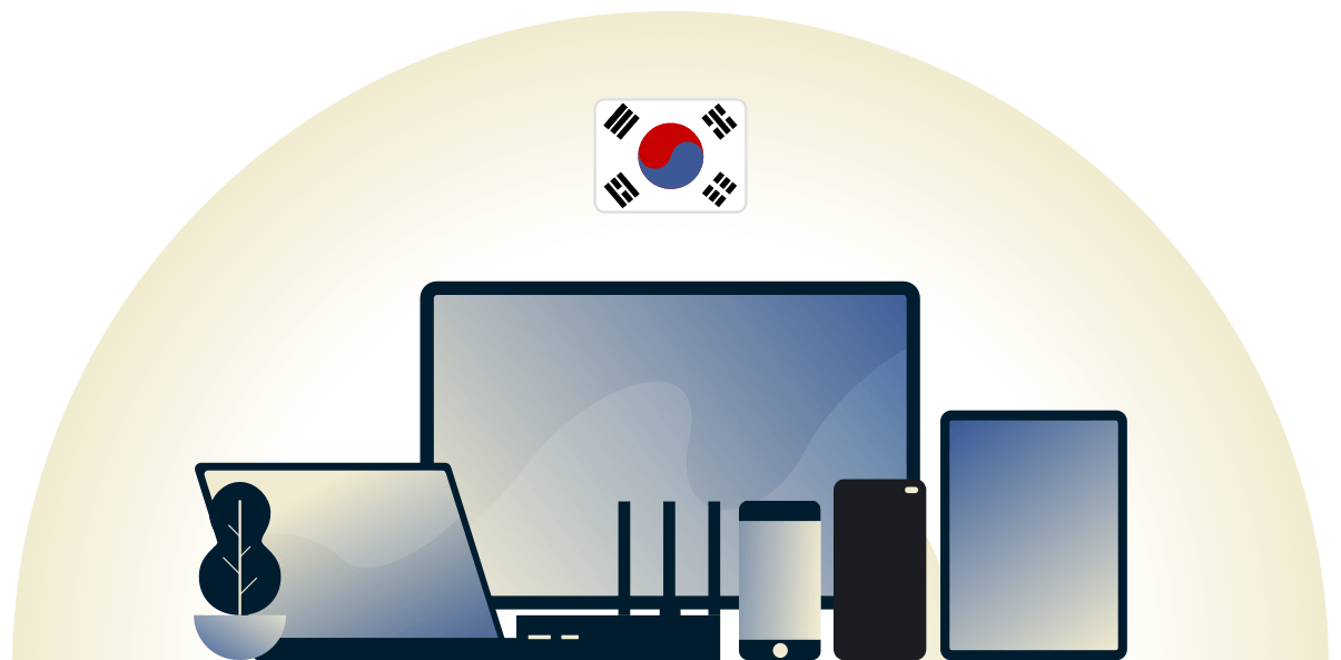 VPN f&ouml;r Sydkorea skyddar en m&auml;ngd olika enheter.
