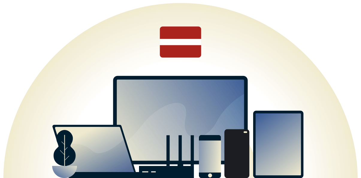VPN pour la Lettonie prot&eacute;geant une vari&eacute;t&eacute; de dispositifs.